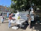 Saturday Morning Book Selling in Place Villerest, Storrington